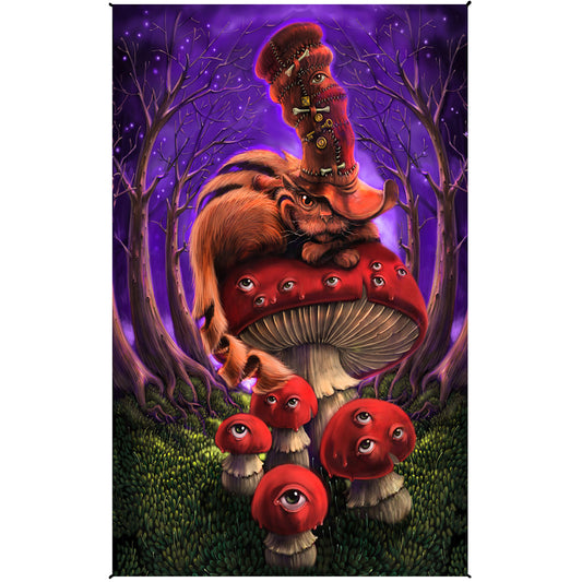 Cheshire Cat Mushroom Mini Tapestry