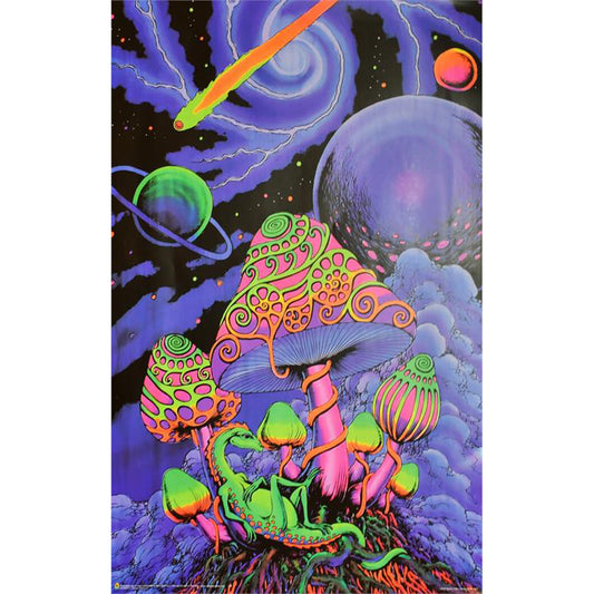 Cosmic Shroom Blacklight Poster