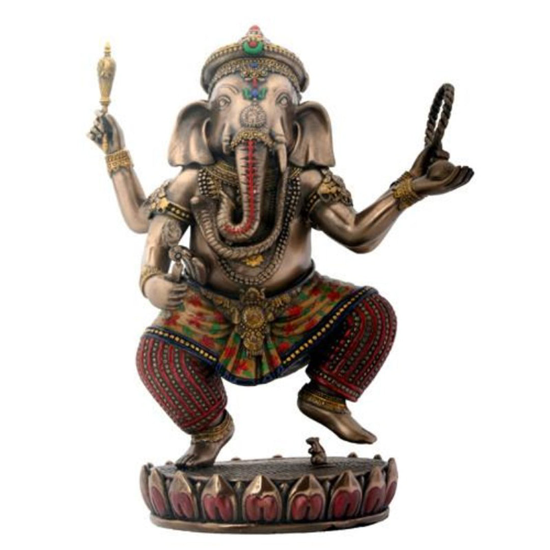 Dancing Ganesha On Lotus Statue