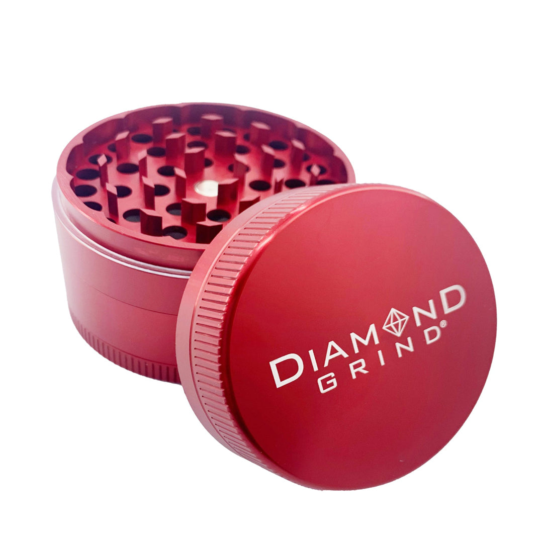 Diamond Grind 40mm 4pc Annodized Grinder - Red