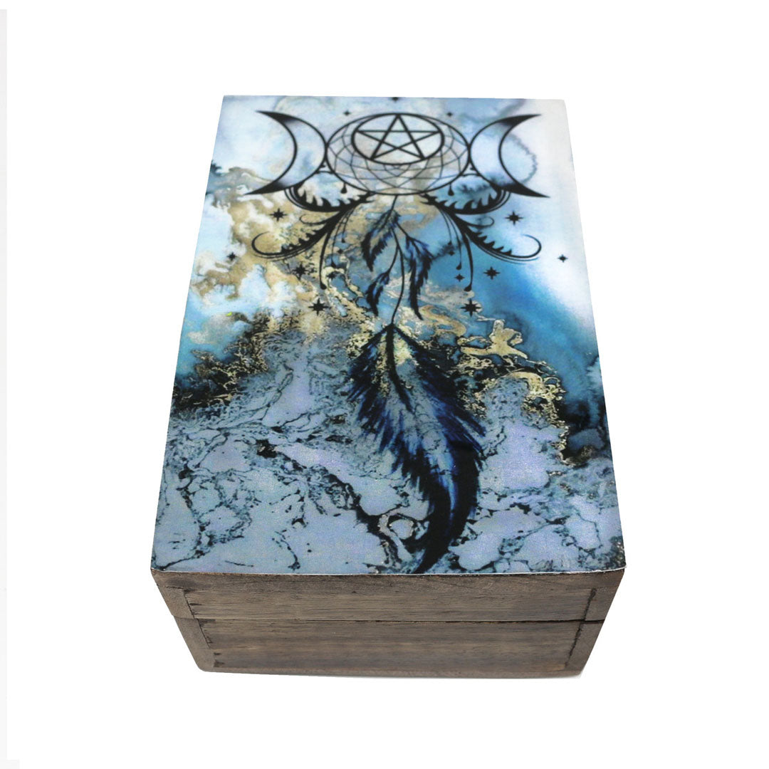 Dreamcatcher Wooden Box - Blue