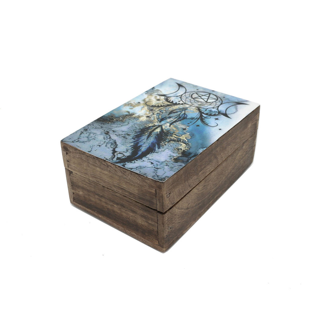 Dreamcatcher Wooden Box - Blue