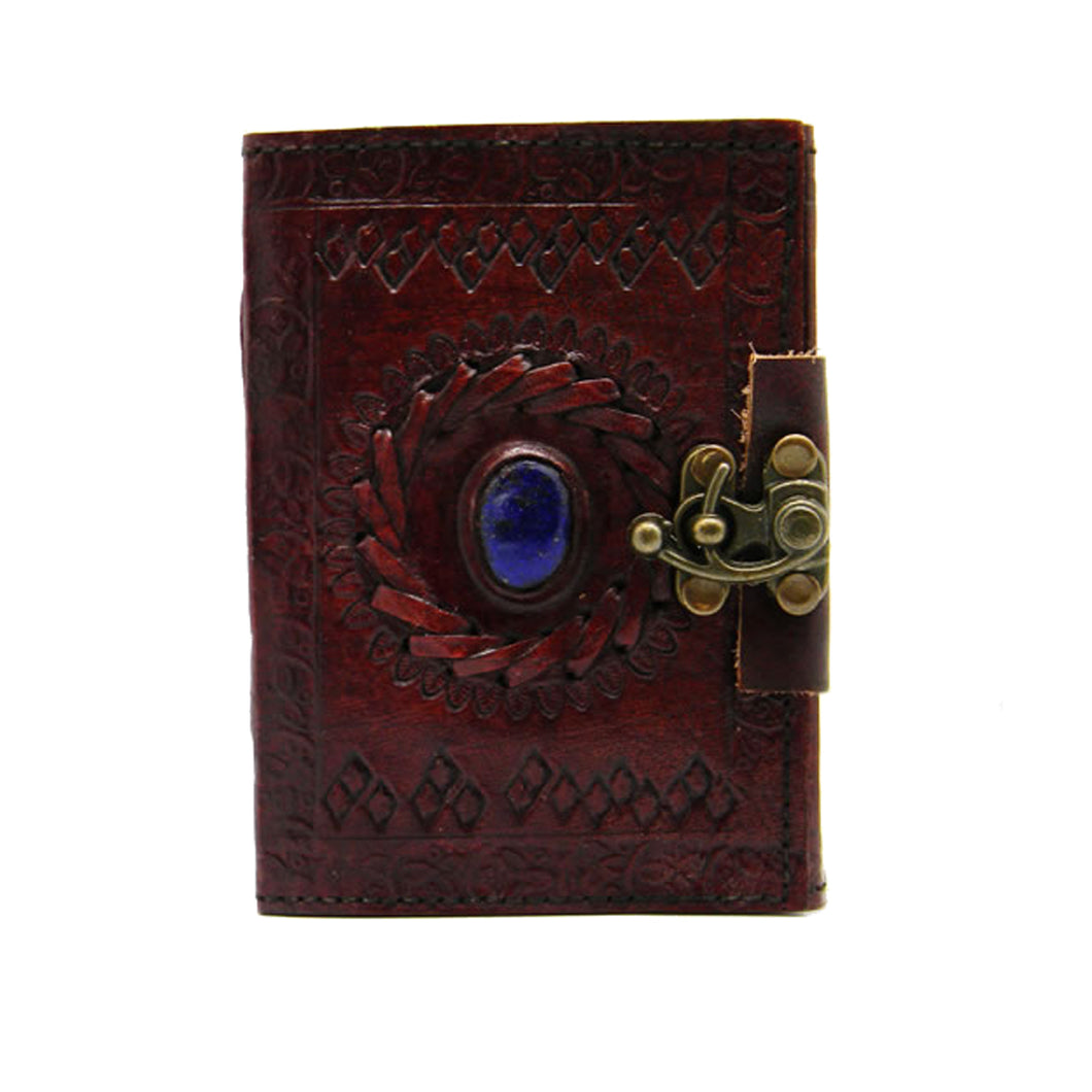 Embossed Leather Stone Eye Journal - 3.5