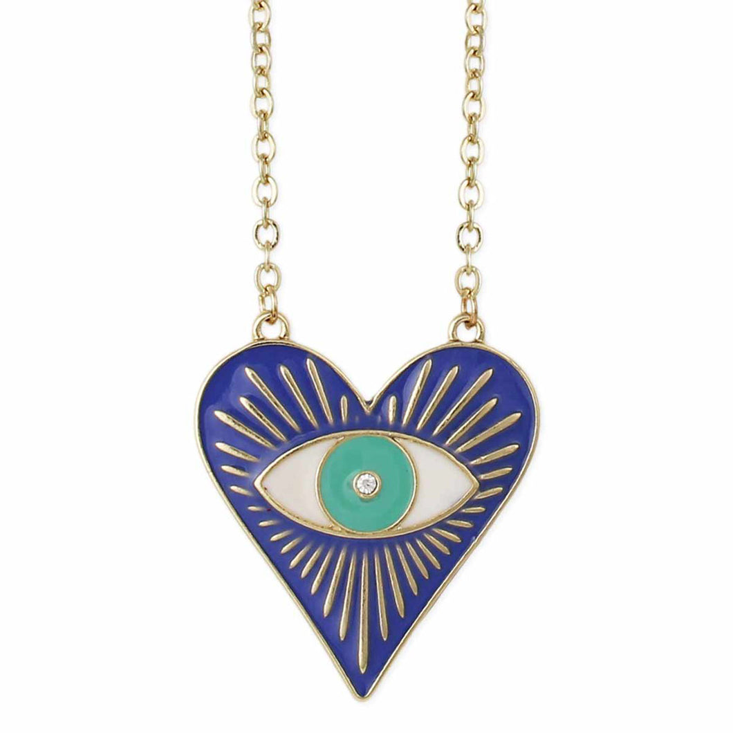 Enlightened Eye Heart Enamel Necklace