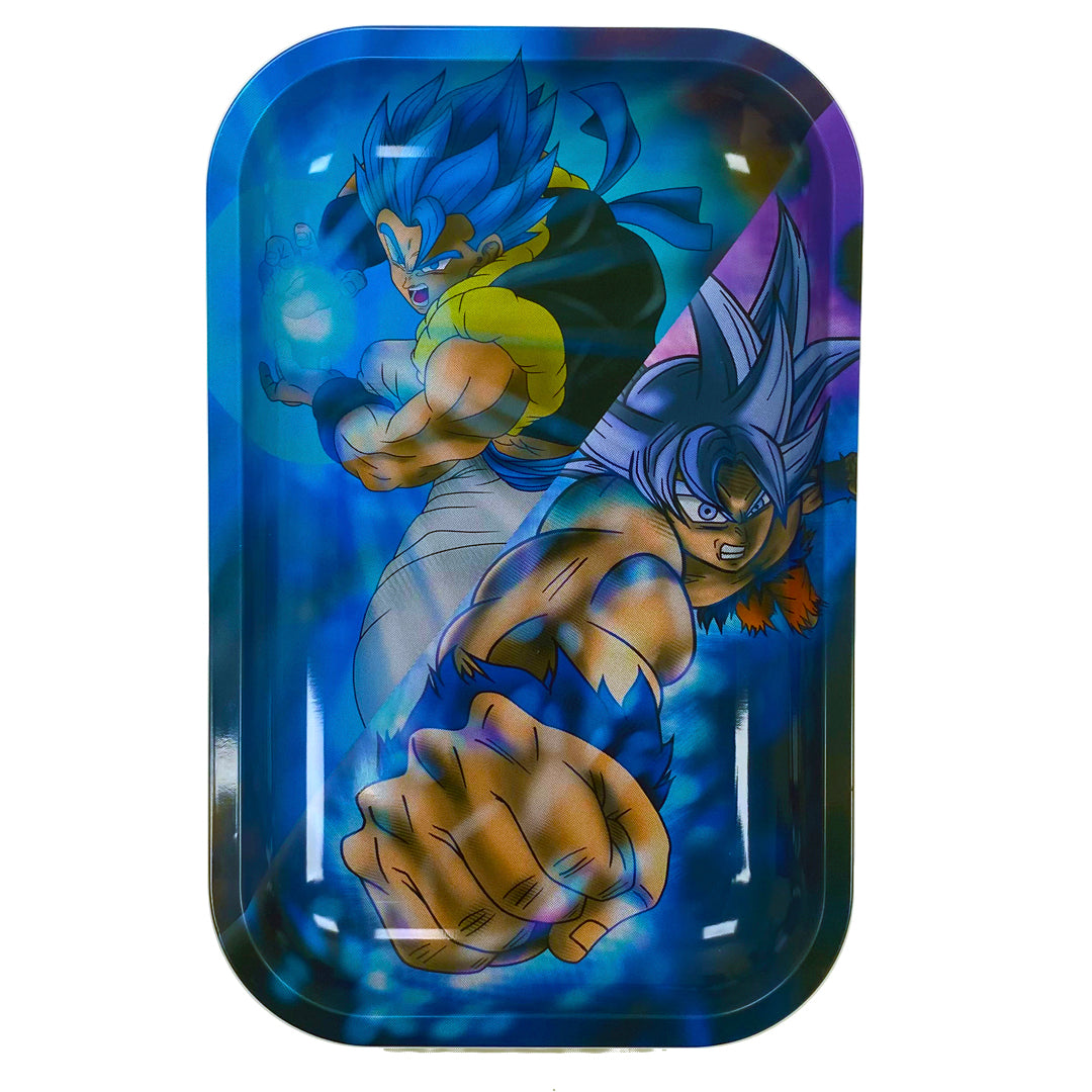 Eye Candy Goku/Gogeta Flip 3D Rolling Tray & Lid Set 7" x 11"