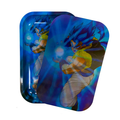 Eye Candy Goku/Gogeta Flip 3D Rolling Tray & Lid Set 7" x 11"