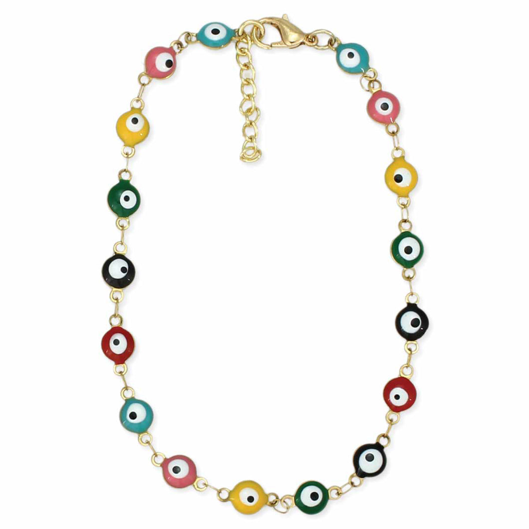 Eyes of Every Color Multi Bead Anklet