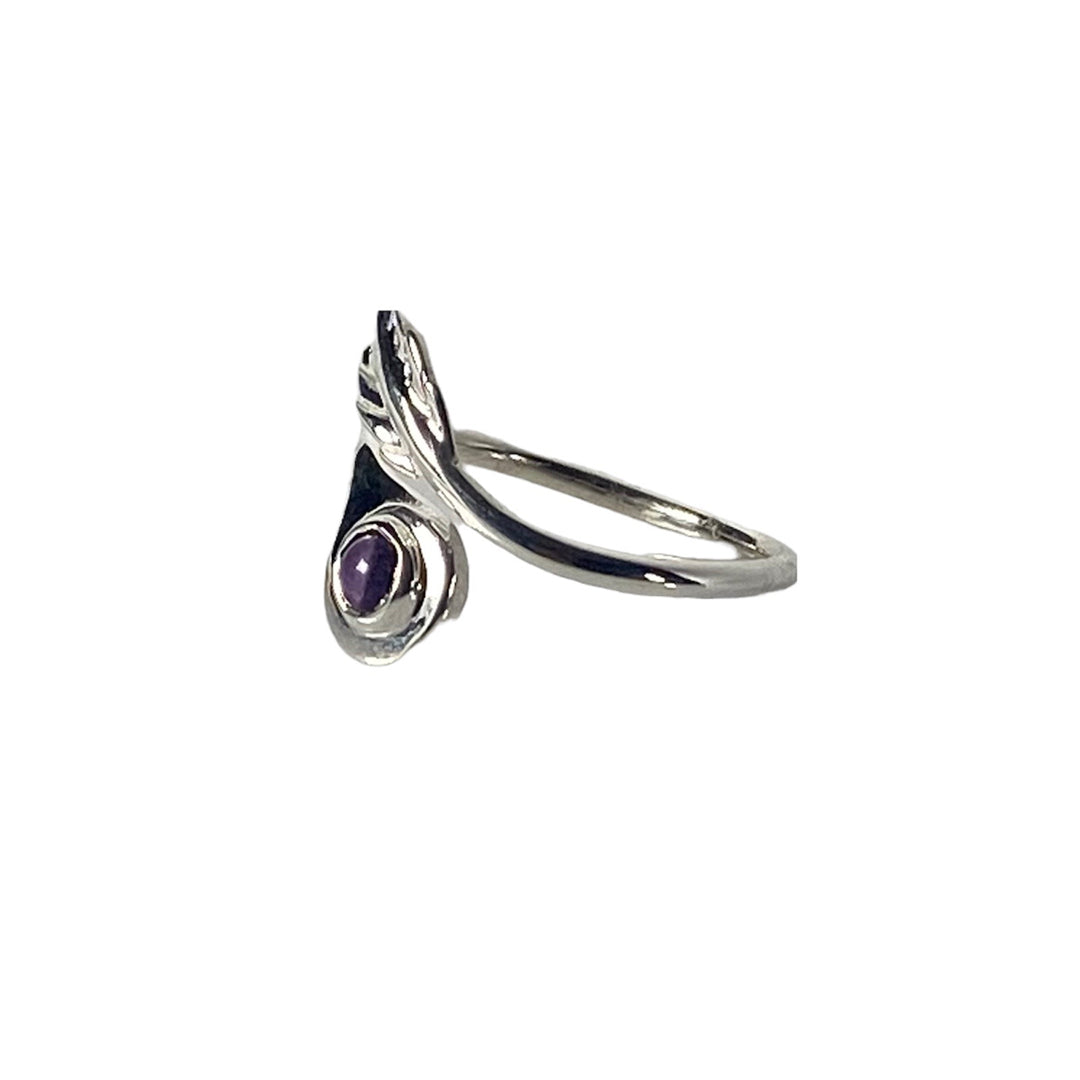 Feather & Amethyst Ring