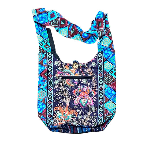 Floral Hobo Bag - Blue
