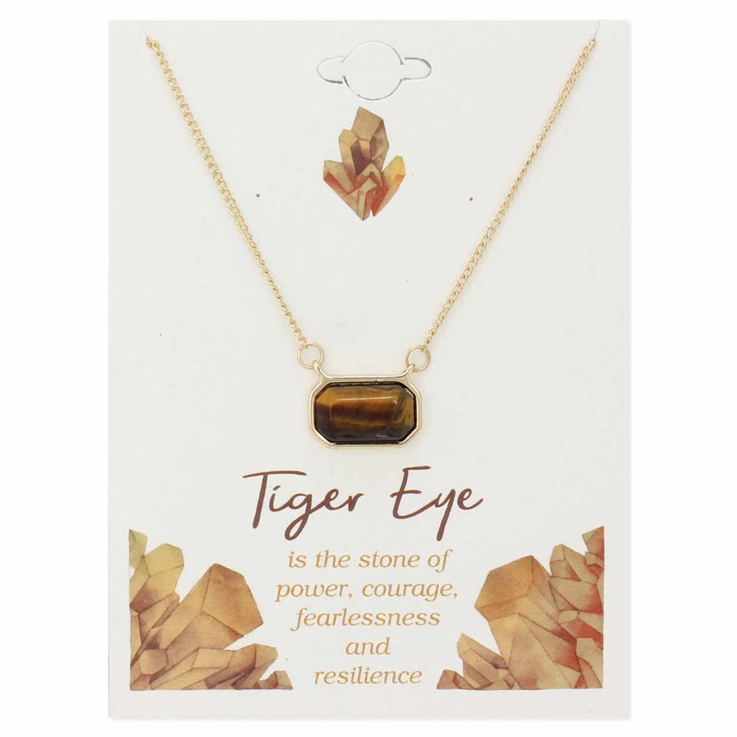 Framed Gemstone Tiger Eye Necklace