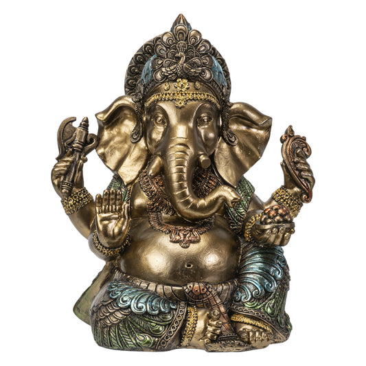 Ganesha Gold & Blue Statue