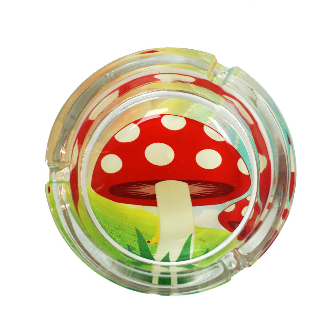 Glow-In-The-Dark Glass Ashtray - Mushroom