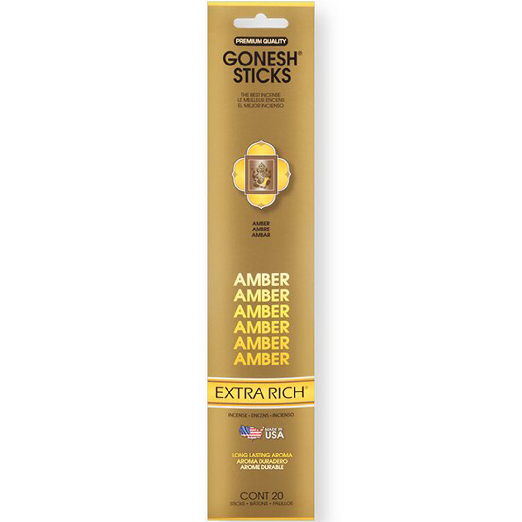 Gonesh Extra Rich Amber Incense Sticks 20ct