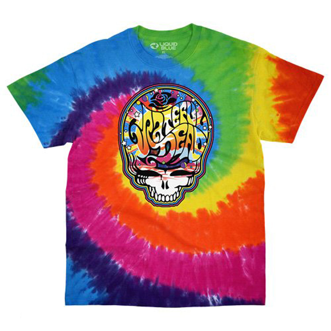 Grateful Dead - Mod Steal Your Face Spiral Tie-Dye T-Shirt