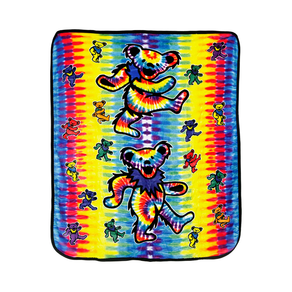 Grateful Dead Tie-Dye Bears Fleece Throw Blanket