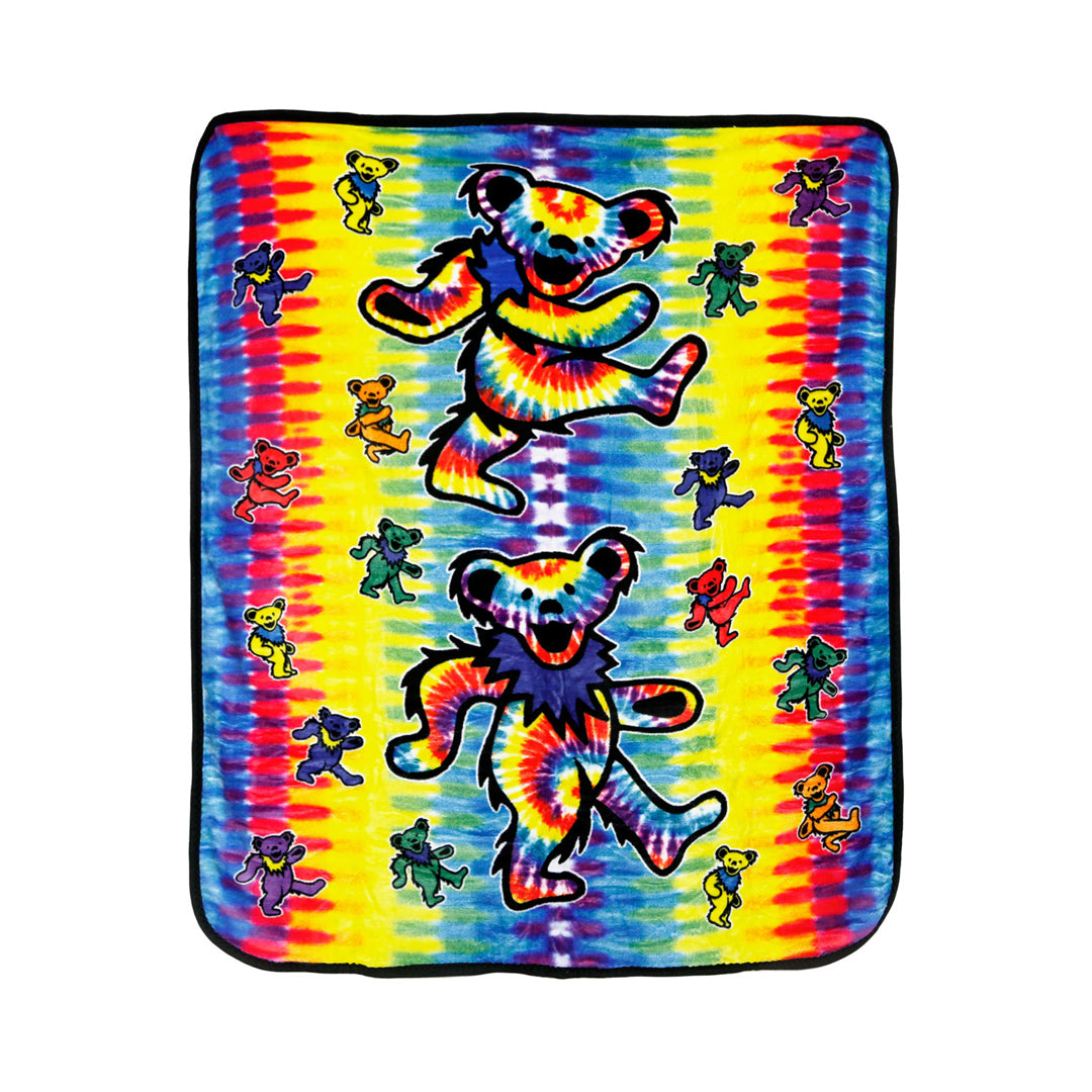 Grateful Dead Tie-Dye Bears Fleece Throw Blanket