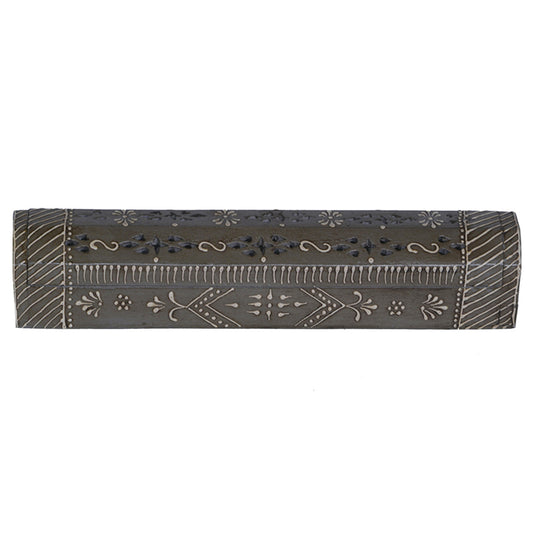 Gray Hand Painted Coffin Incense Burner