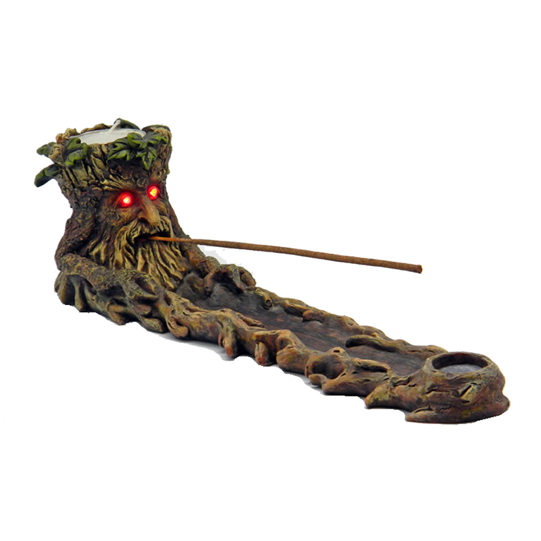 Green Man Incense Burner With LED Eyes