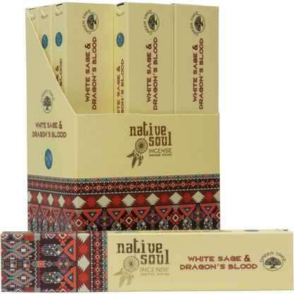 Native Soul Dragon's Blood & White Sage Incense Sticks 15g