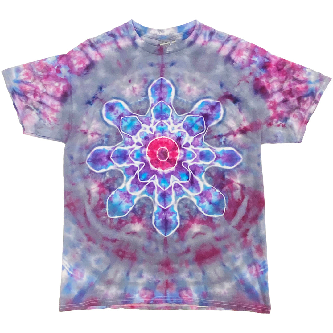 Handmade Mandala Tie-Dye T-Shirt Heavy Cotton Large