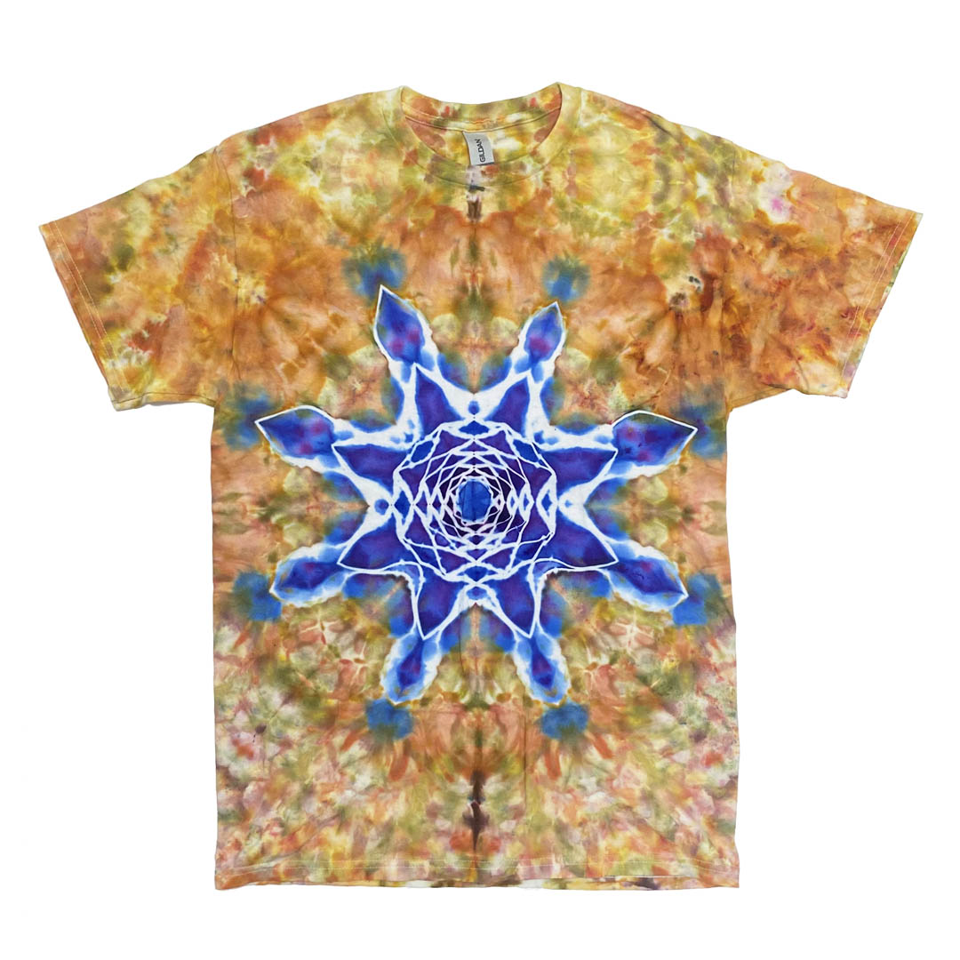 Handmade Mandala Tie-Dye T-Shirt Heavy Cotton Medium