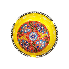 Load image into Gallery viewer, Handpainted Fractal Ashtray - Yellow
