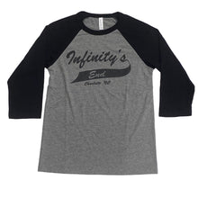 Load image into Gallery viewer, Infinity&#39;s End Team Logo Raglan T-Shirt - Black Heather

