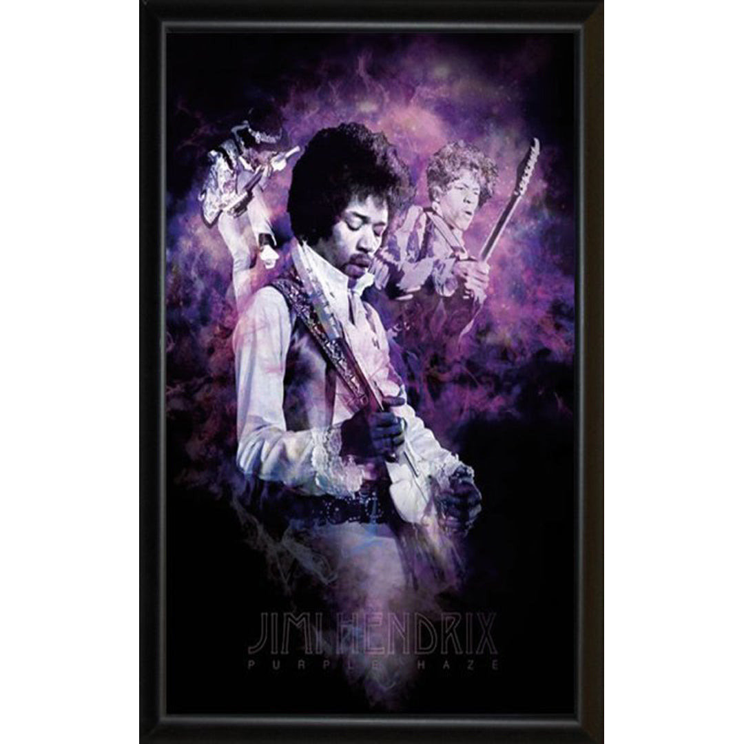 Jimi Hendrix Purple Haze Framed Gel Print