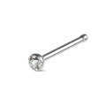 Knob Back 1/4" 18ga 316L Surgical Steel Clear Gem Nose Stud