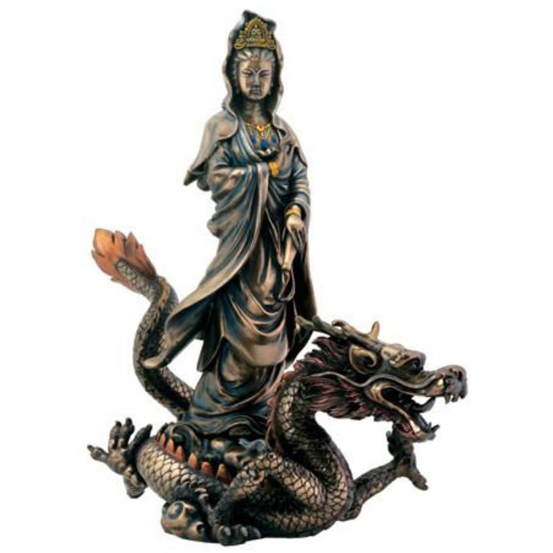 Kuan Yin With Dragon Statue