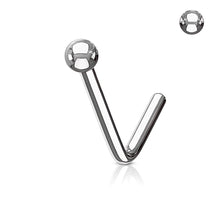 Load image into Gallery viewer, L-Bend 1/4&quot; 20ga 316L Surgical Steel Ball End Nose Stud - Steel
