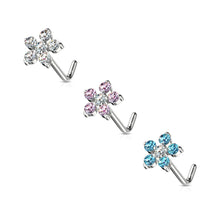 Load image into Gallery viewer, L-Bend 1/4&quot; 20ga 316L Surgical Steel Flower Nose Stud
