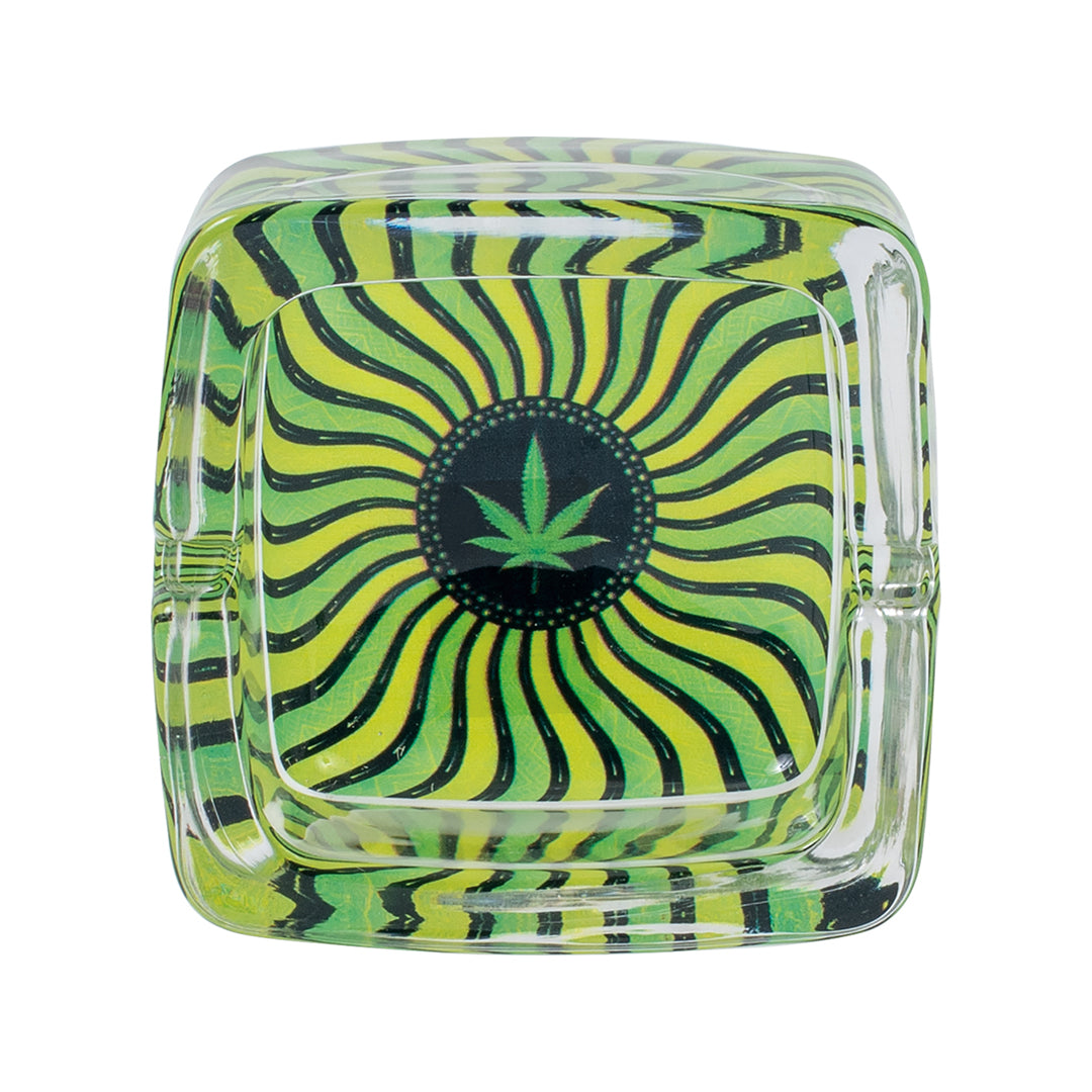 Leaf Design Ashtray - Black & Green