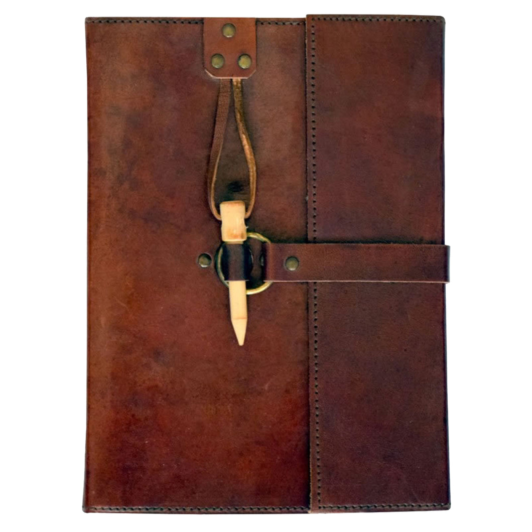 Leather Journal With Peg Closure - 6