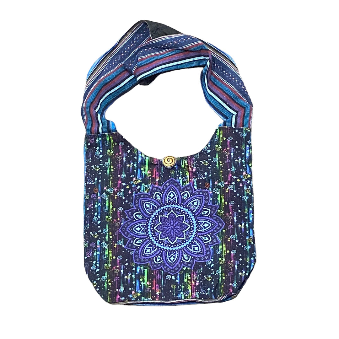 Lotus Mandala Hobo Bag - Blue