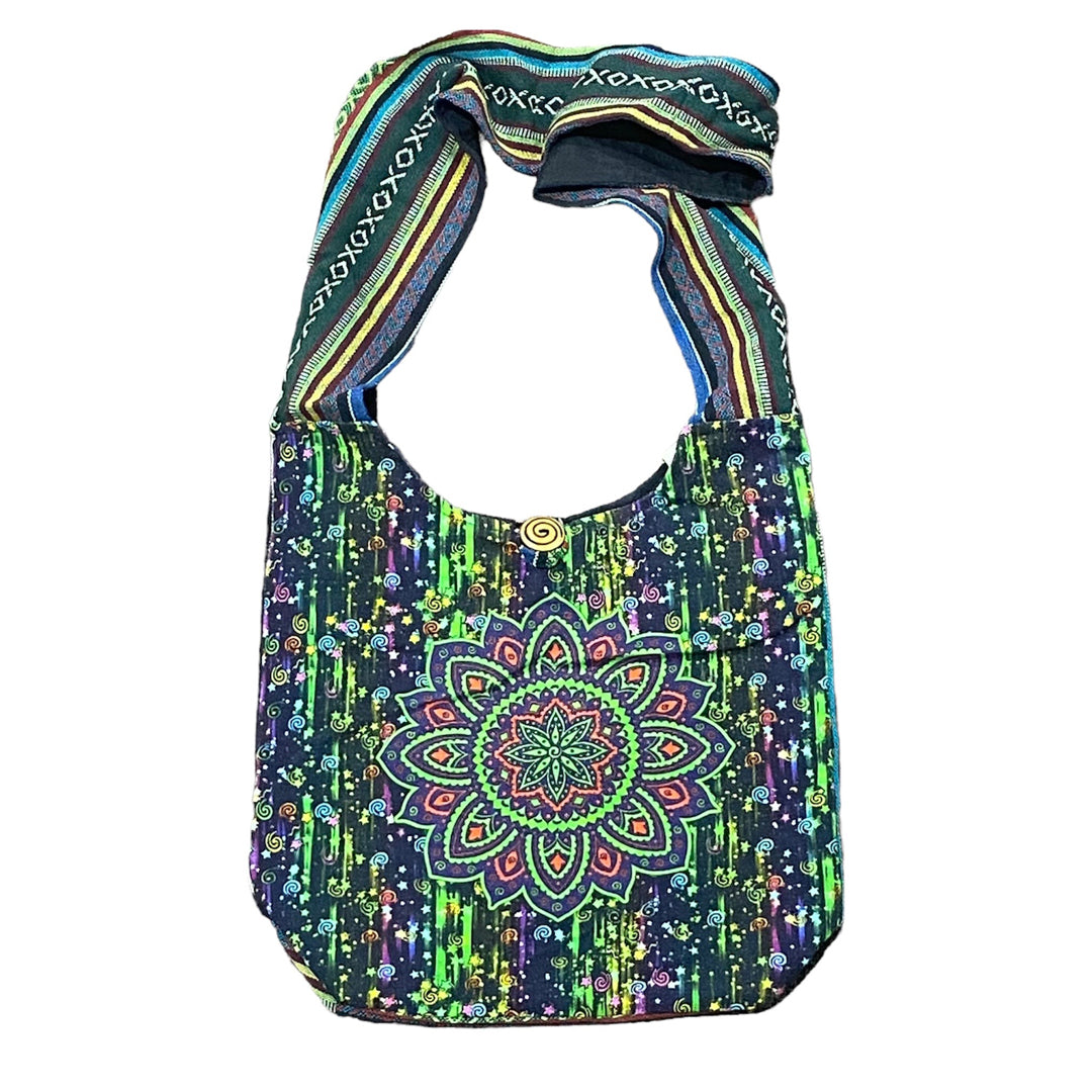 Lotus Mandala Hobo Bag - Green