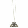 Lunar Phases Silver Luna Moth Necklace