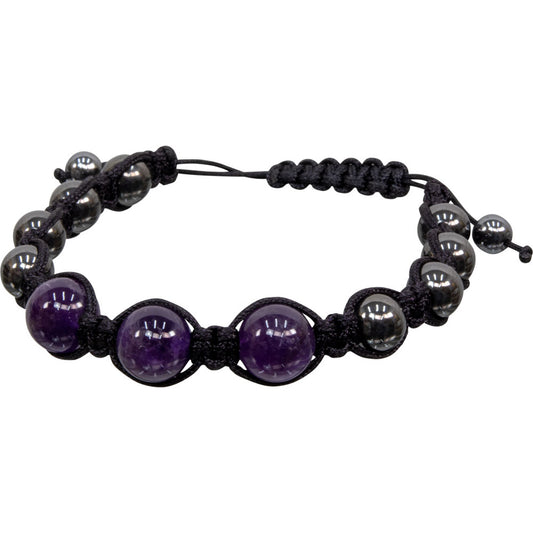 Magnetic Hematite & Amethyst Bracelet