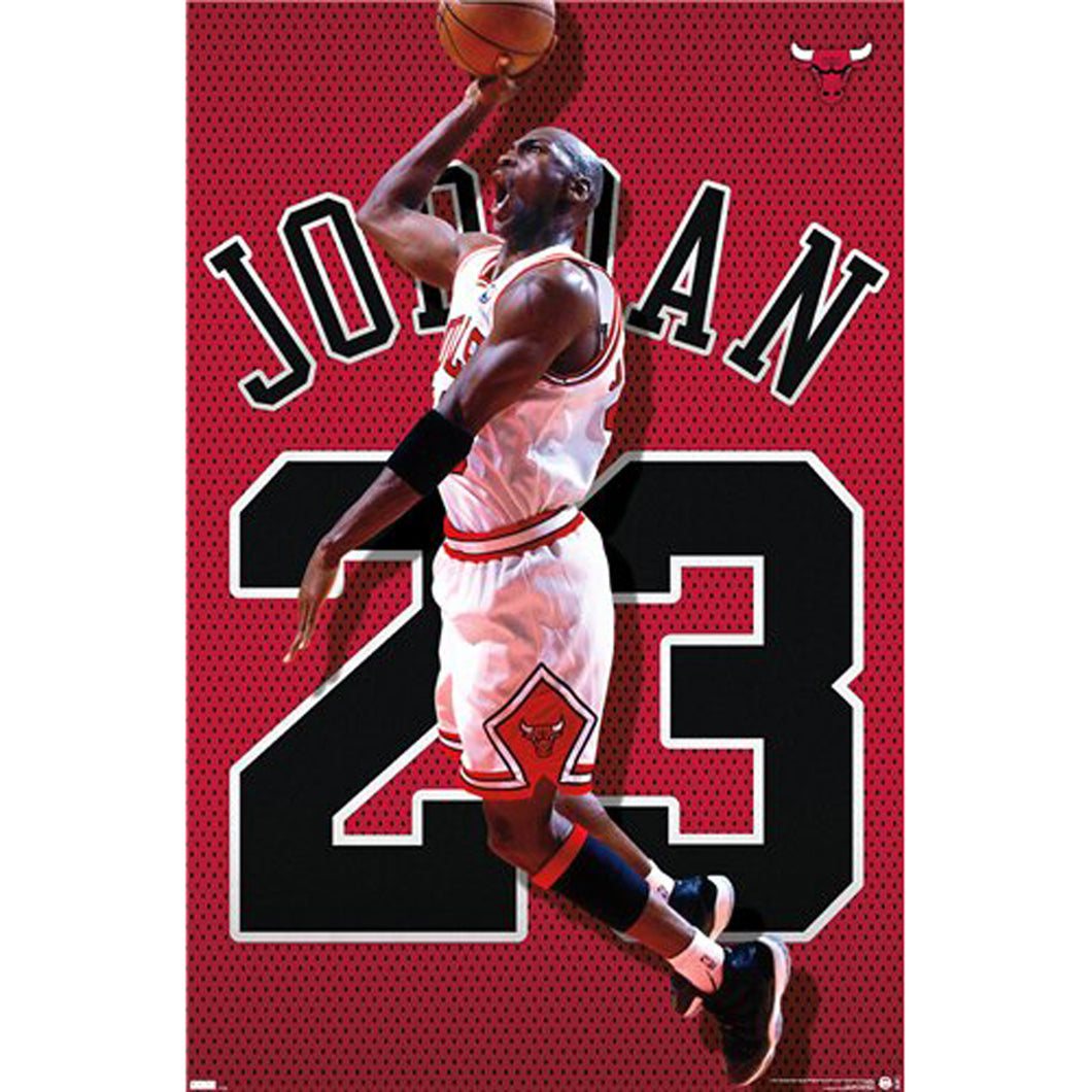 Michael Jordan 23 Red Poster