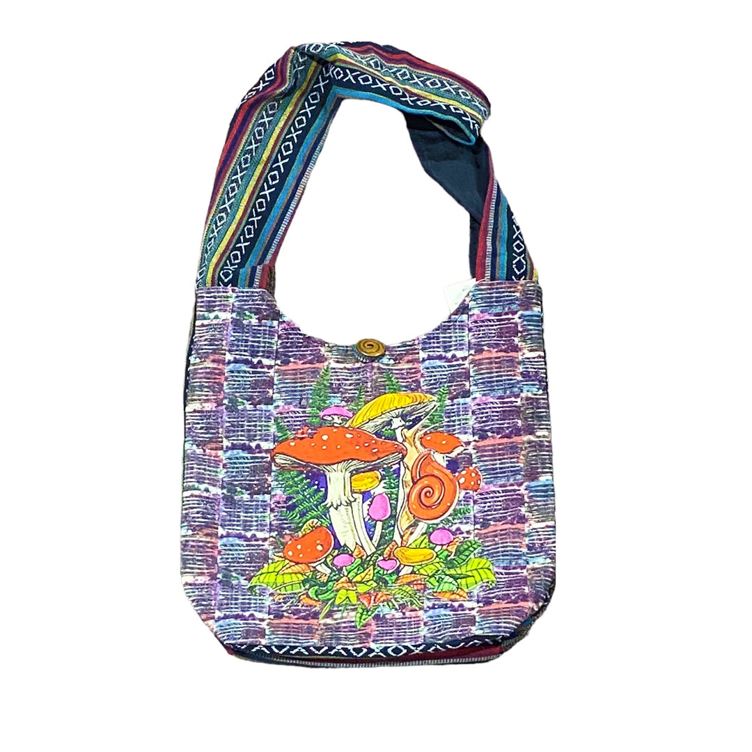 Mushroom Print Hobo Bag - Red