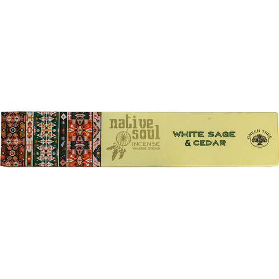Native Soul White Sage & Cedar Incense Sticks 15g