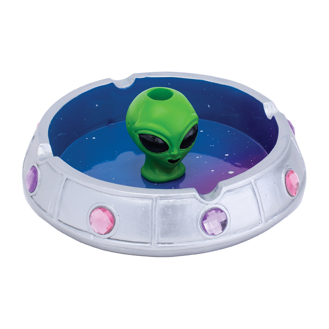 Novelty Character Ashtray With Snuffer - Alien