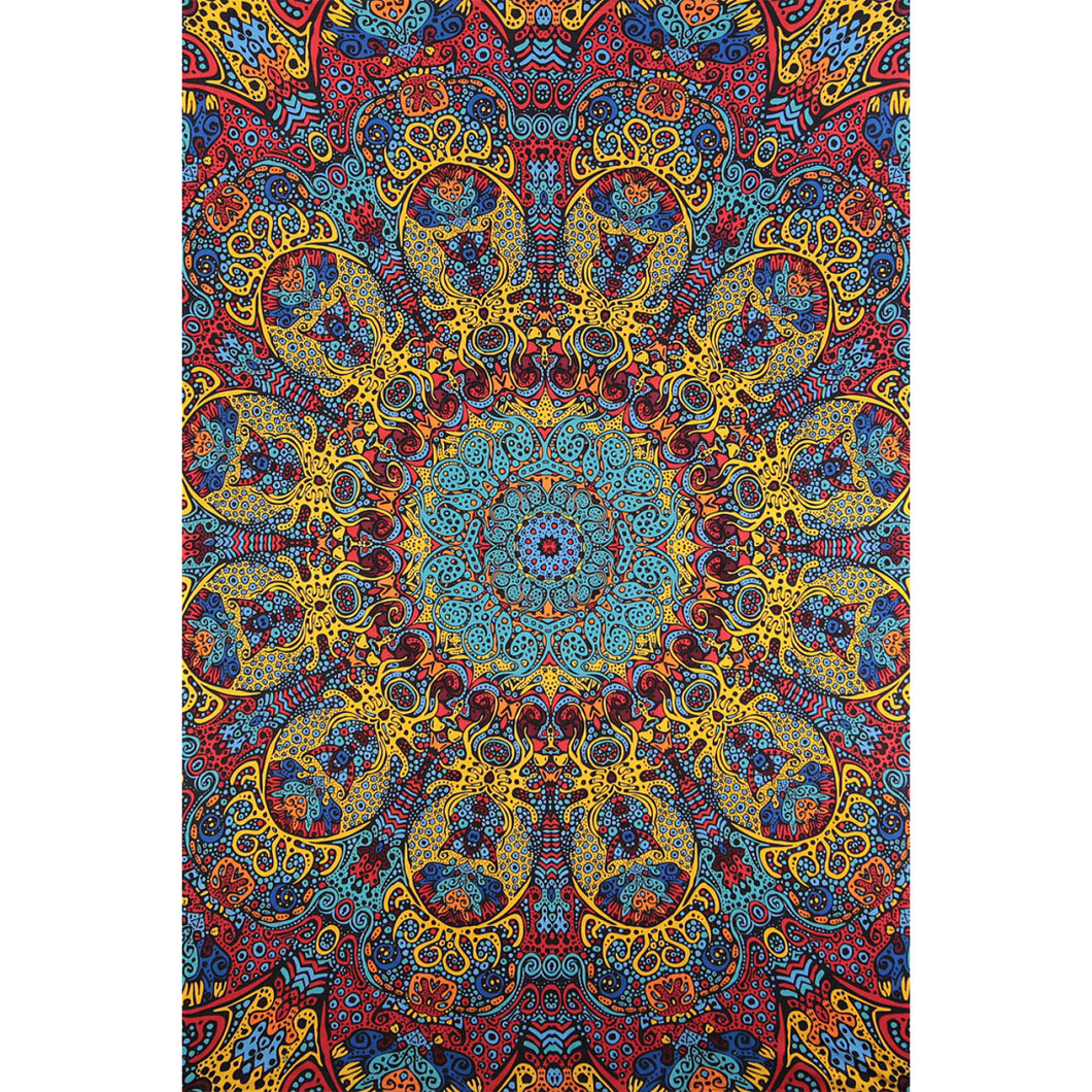 Psychedelic Sunburst 3D Tapestry