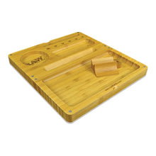 Load image into Gallery viewer, Raw Back Flip Bamboo Rolling Tray 9.4&quot; x 8.6&quot;

