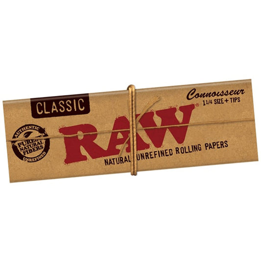 Raw Classic 1.25 Connoisseur Rolling Papers + Tips