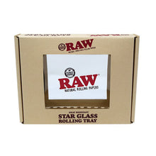 Load image into Gallery viewer, Raw Star Glass Rolling Tray 6&quot; x 4&quot;
