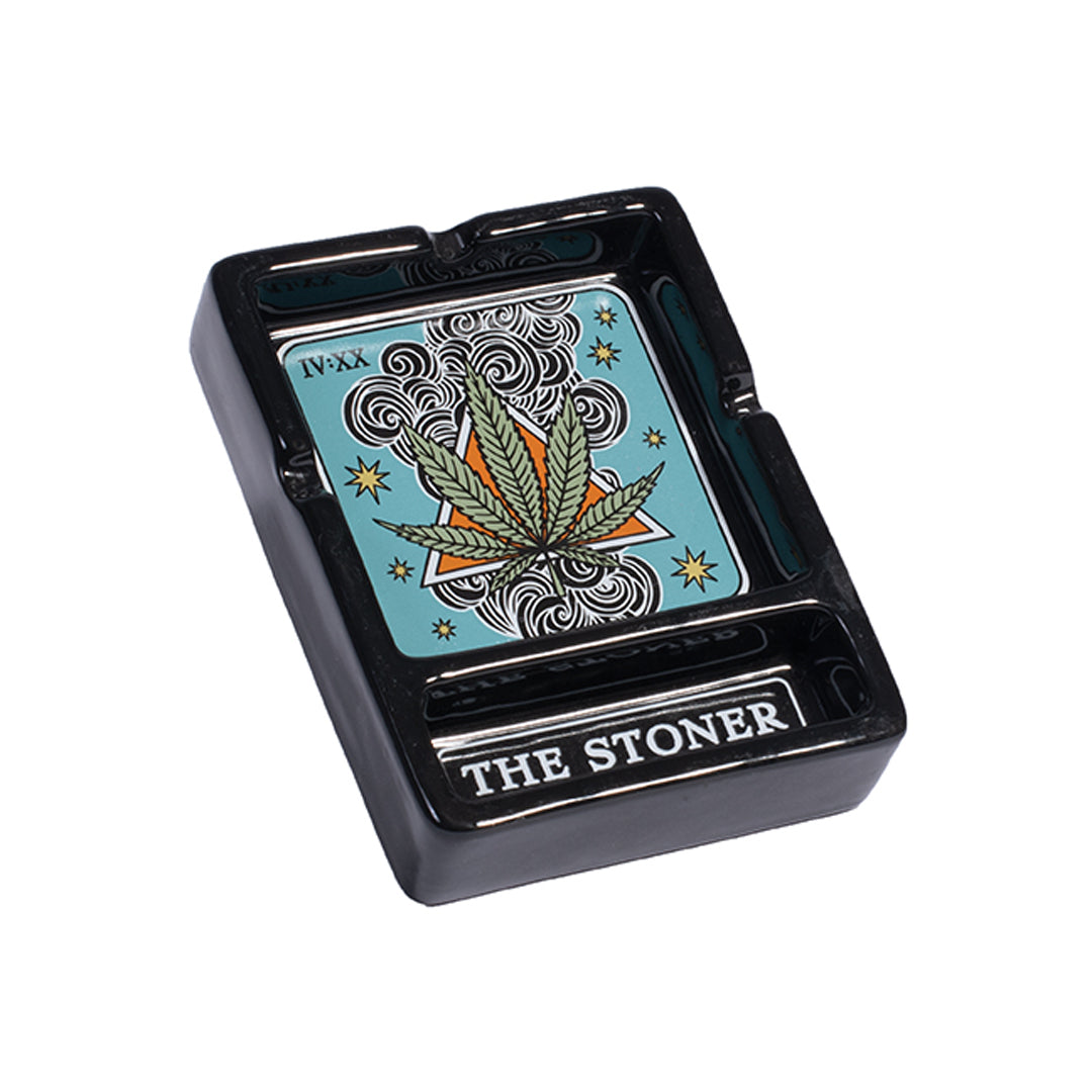 Rectangular Ceramic Ashtray With Stash Tray - The Stoner