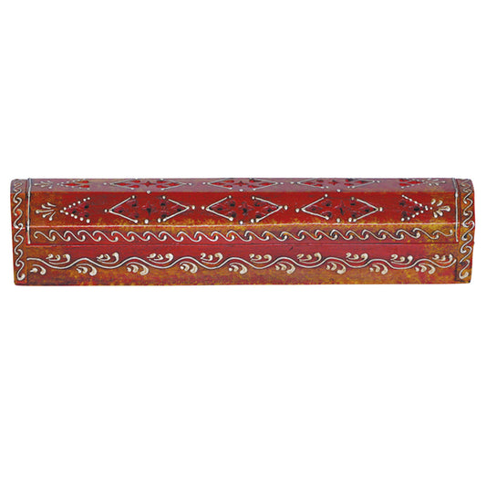 Red Hand Painted Coffin Incense Burner