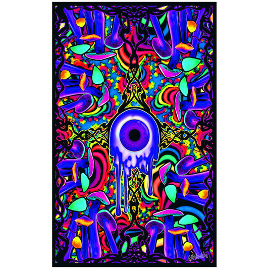 Shroom With A View Blacklight Poster