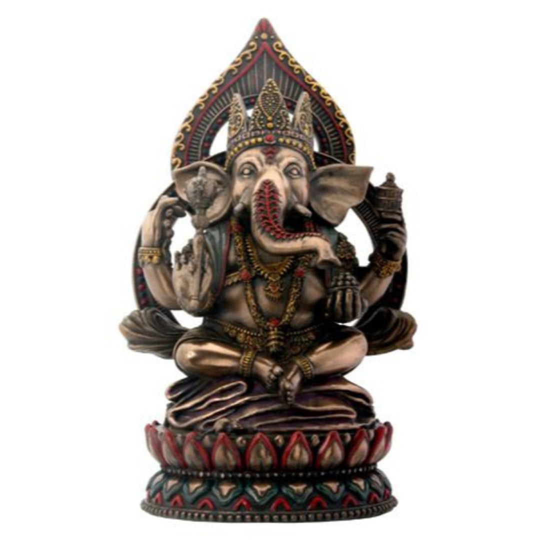 Sitting Ganesha On Lotus Statue